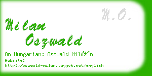 milan oszwald business card